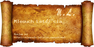 Mlesuch Letícia névjegykártya
